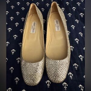 Jimmy Choo Silver Flats